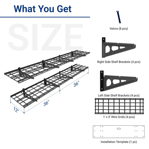 FLEXIMOUNTS garage storage rack dual shelves support heavy loads