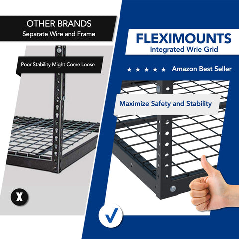 FLEXIMOUNTS grid design increases rigidity for heavy items
