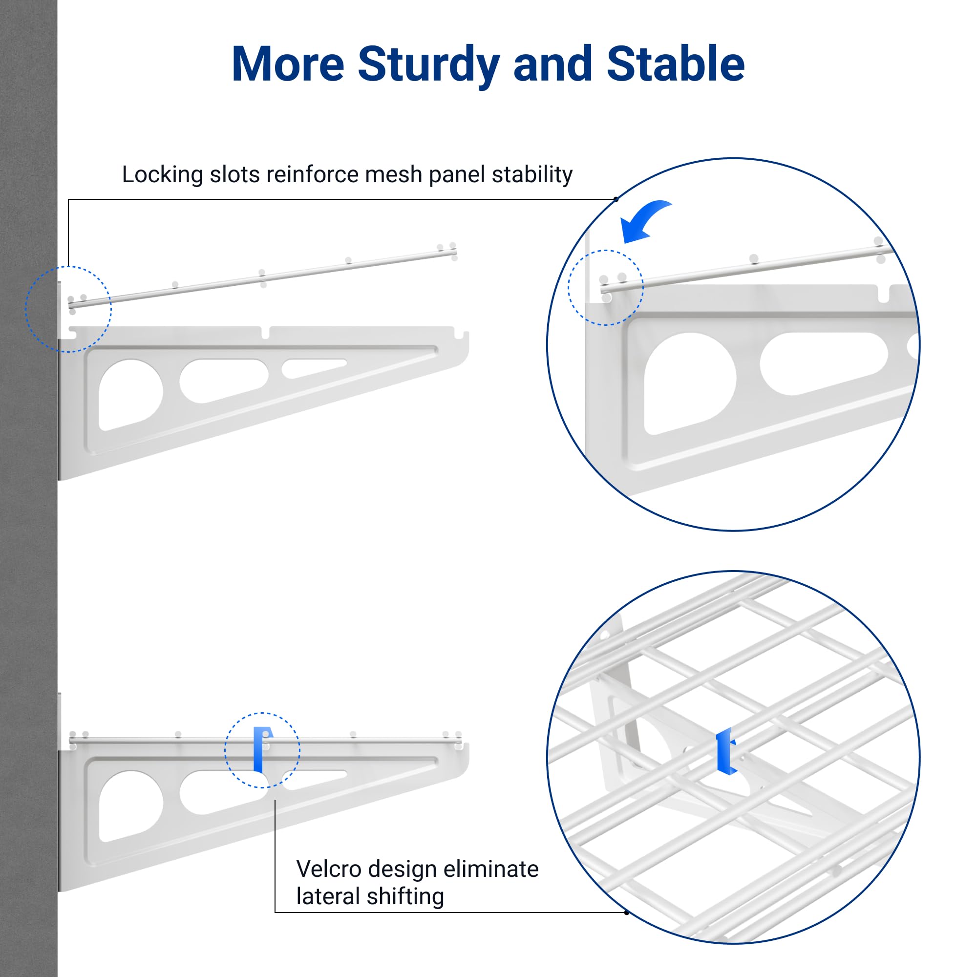Heavy-gauge steel construction conveying durability and load stability.