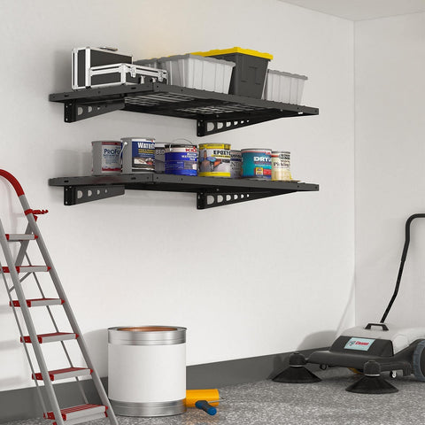 FLEXIMOUNTS includes four shelf brackets and a reinforcing plate for extra stability.