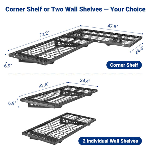 FLEXIMOUNTS L-shaped steel frame blends aesthetics with strong load support.