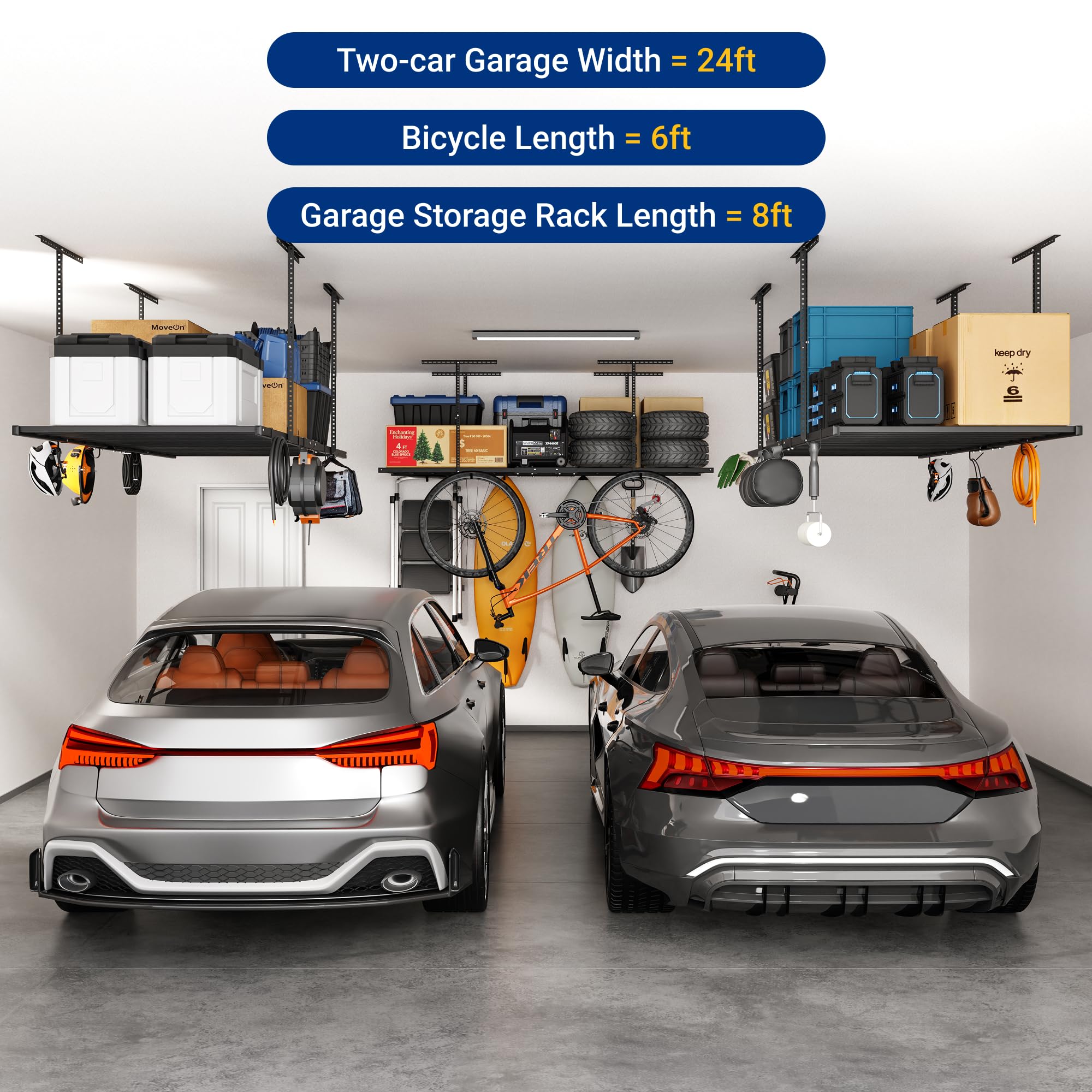 Fleximounts rack fits wood joists or concrete walls