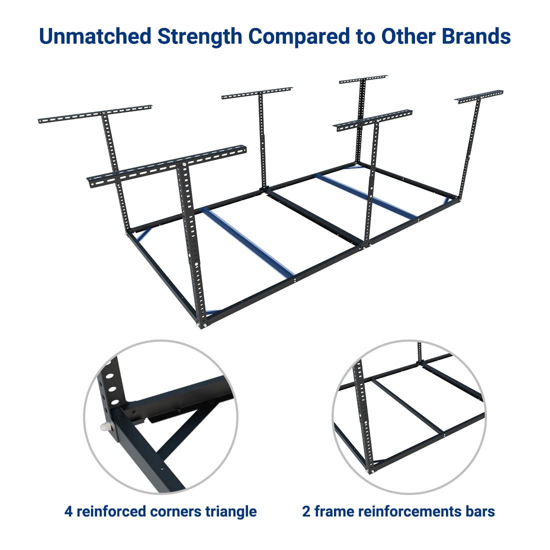 FLEXIMOUNTS heavy-duty design supports up to 600 lbs with plywood decking.
