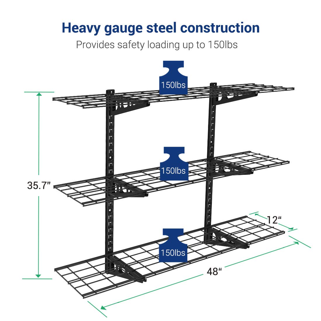 FLEXIMOUNTS patent-design wall shelves allow easy reconfiguration.