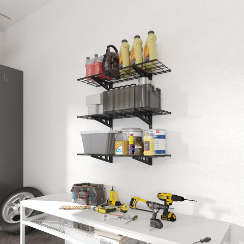 Fleximounts powder-coated steel design provides durable garage storage for long-term use.