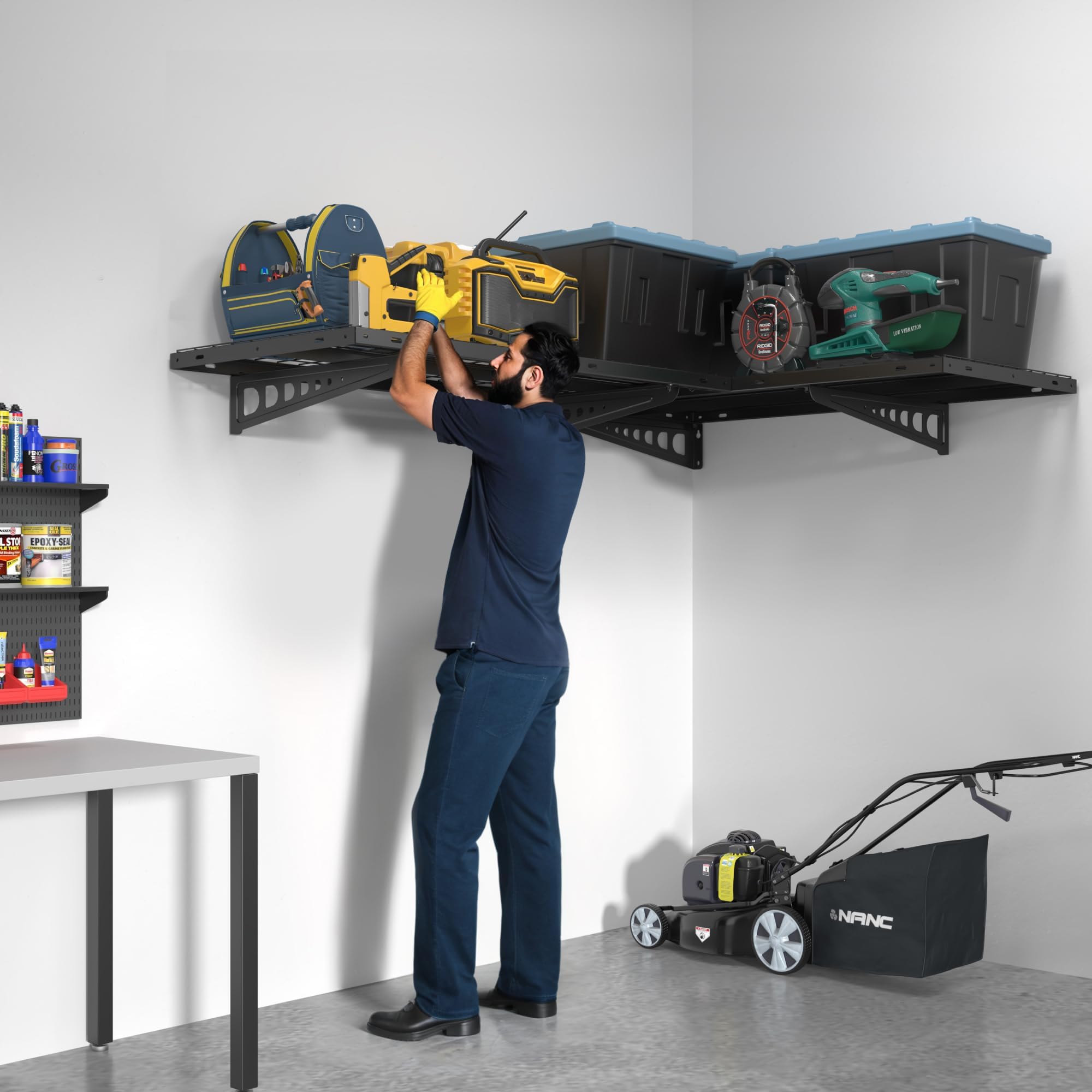 FLEXIMOUNTS Pro Series garage storage helps organize tools and gear.