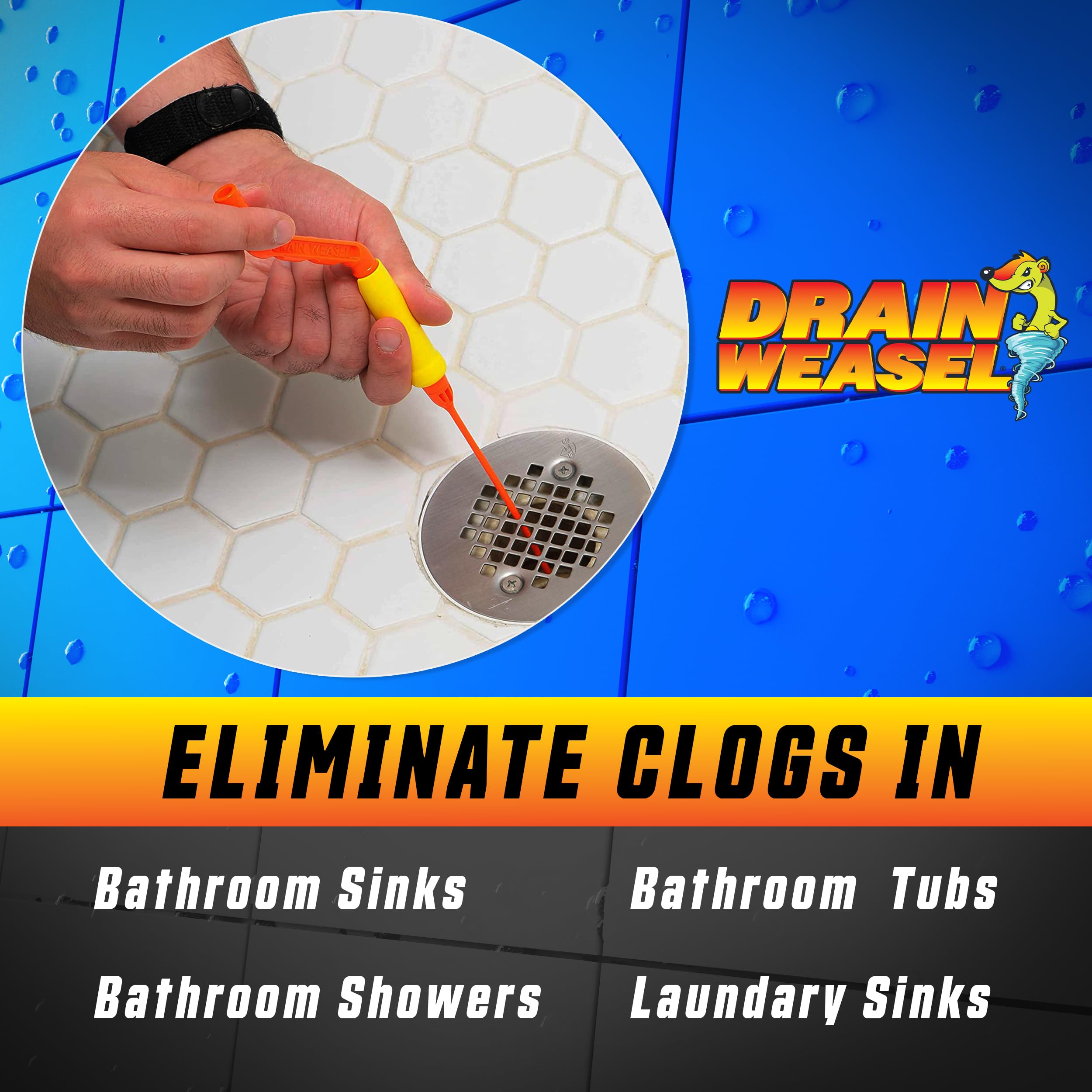FlexiSnake micro-hooks 18-inch wand grips hair and grime without pipe damage.