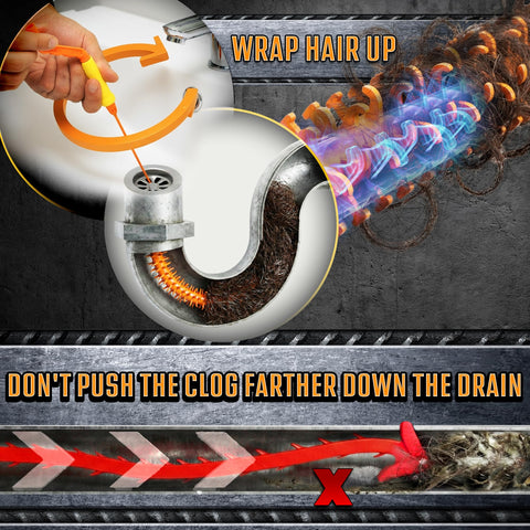 FlexiSnake Pro close-up shows hair and grime removal action