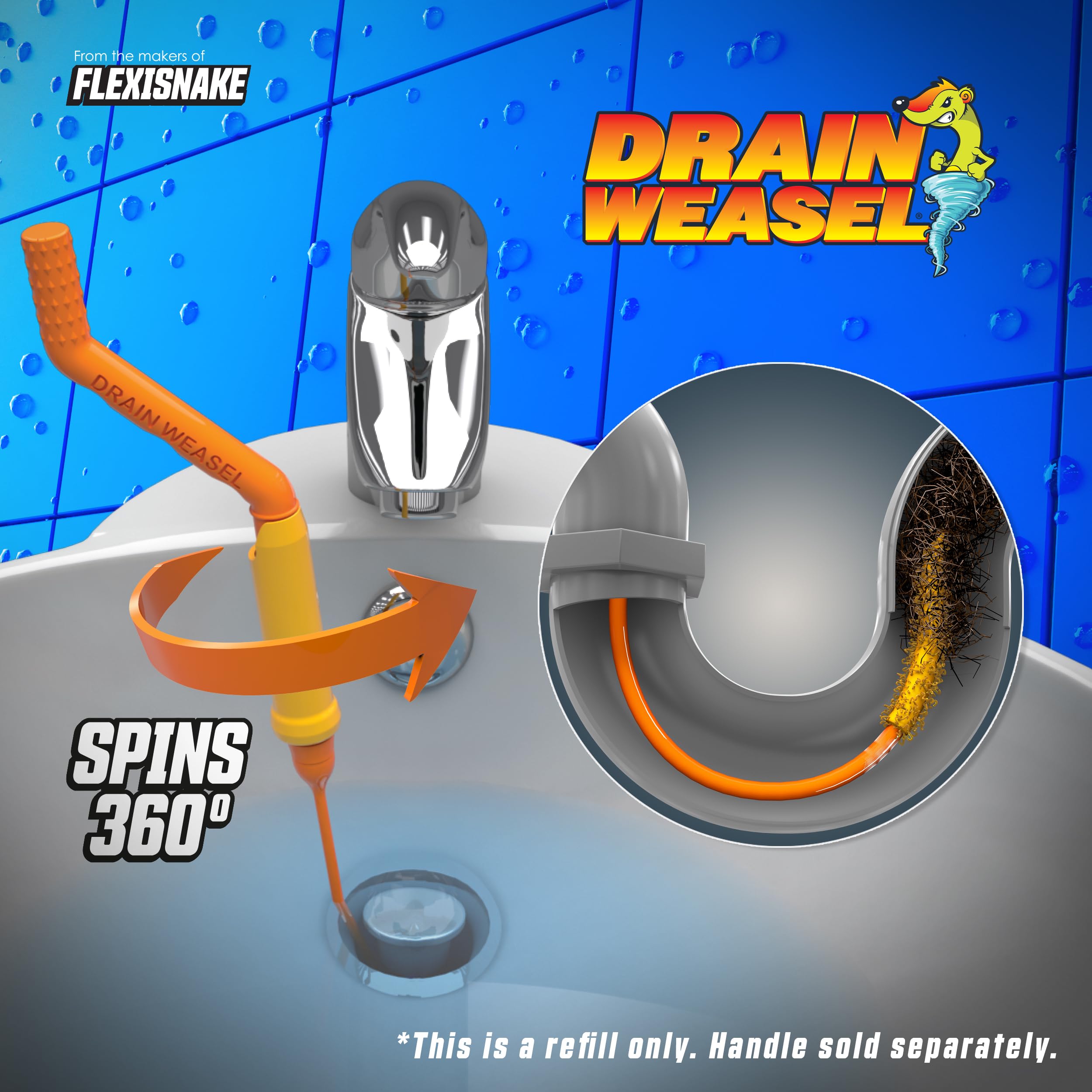FlexiSnake quick-connect handle enables easy wand changes for fast maintenance.