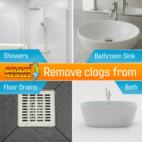 FlexiSnake works on 0.5 to 5 inch pipes across sinks and showers.