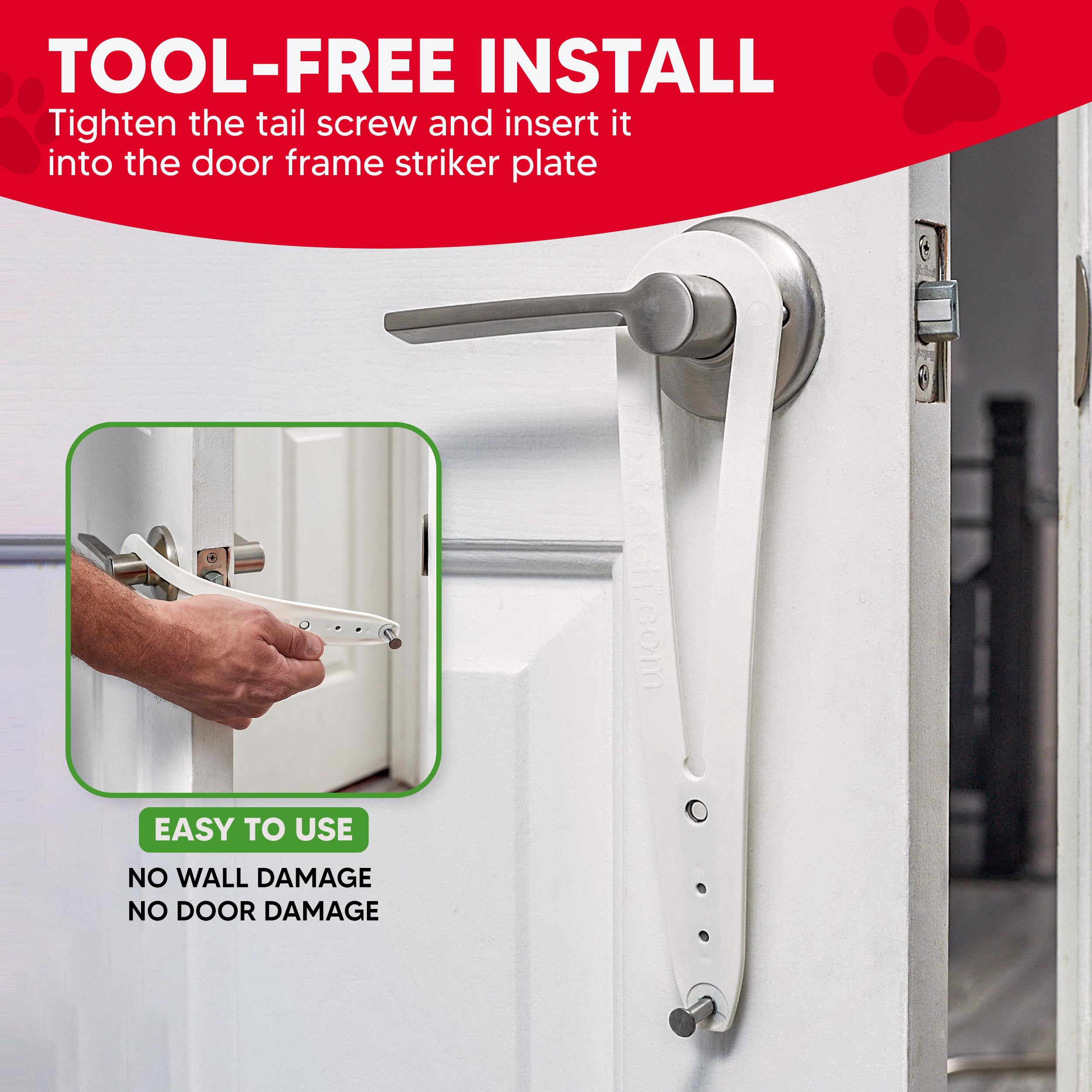 FlexLatch deters dogs by securing the door to protect cat areas