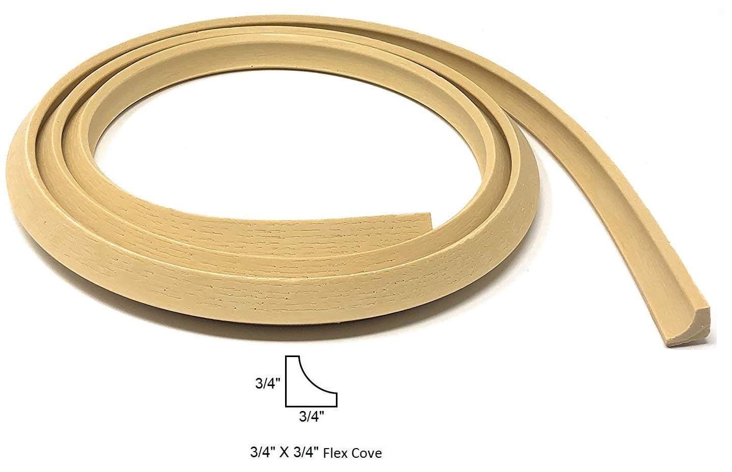 FLEXTRIM Flexible Cove Molding in light tan finish ready for finishing.