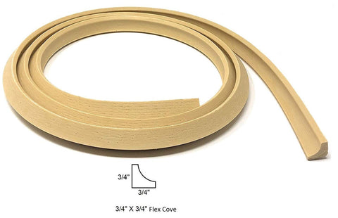 FLEXTRIM Flexible Cove Molding in light tan finish ready for finishing.