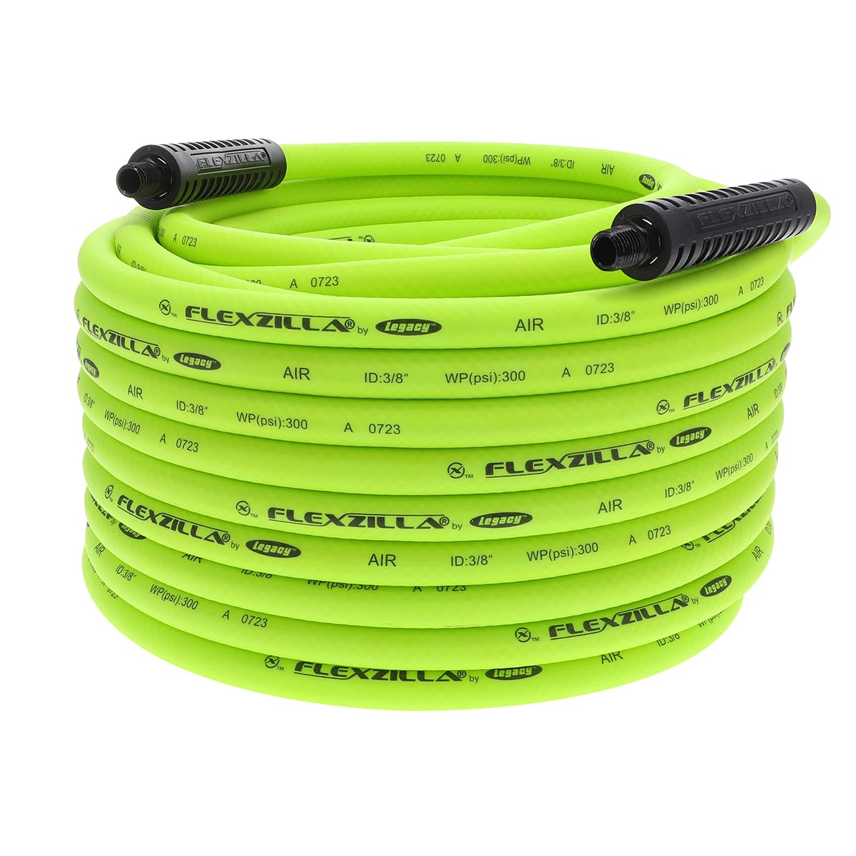 Flexzilla air hose extended view shows easy handling and flat lay.