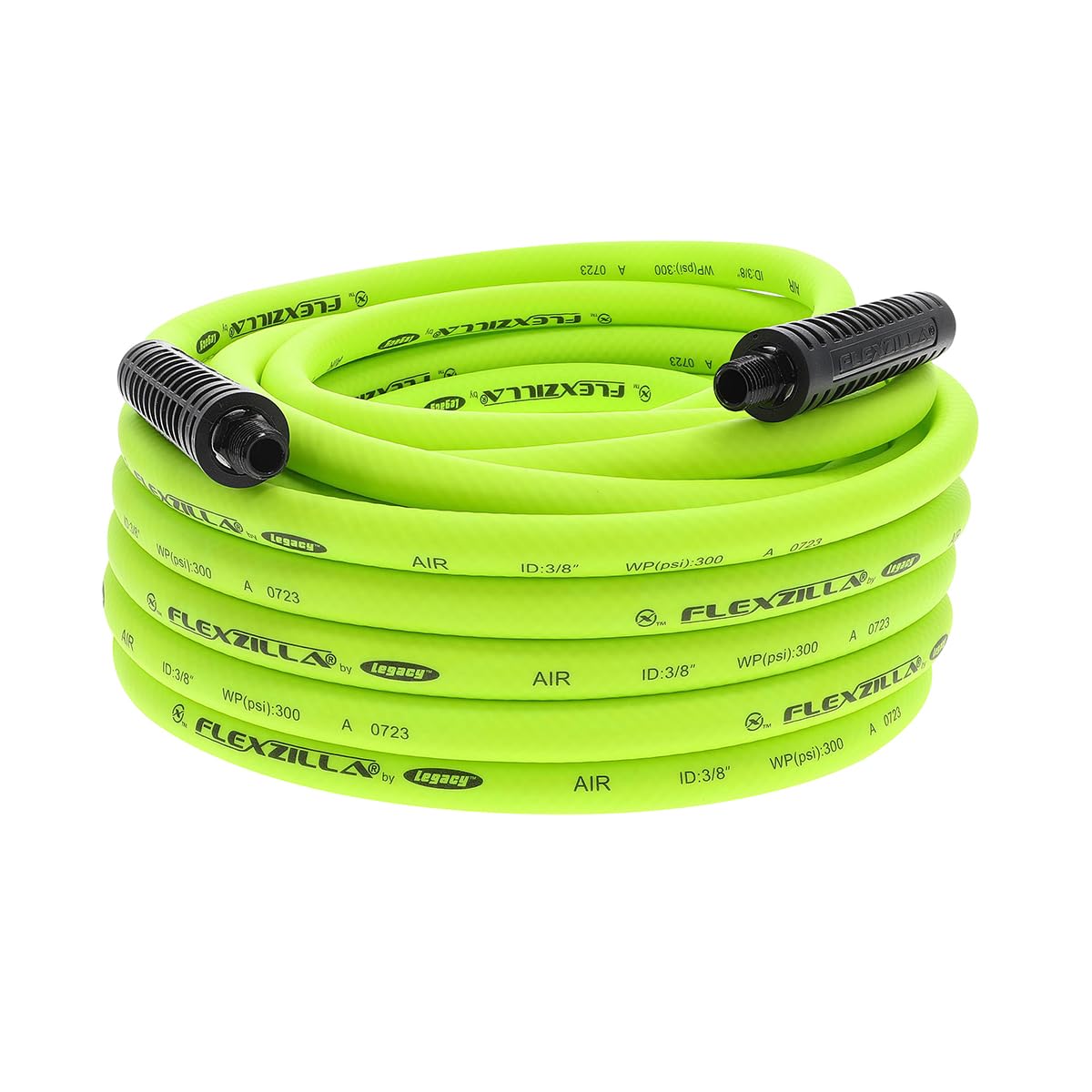 Flexzilla air hose 50ft coil for quick, tangle-free setup on the job