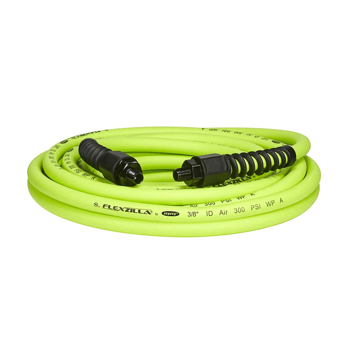 Flexzilla Pro air hose showing kink-free coiling for easy on-site setup