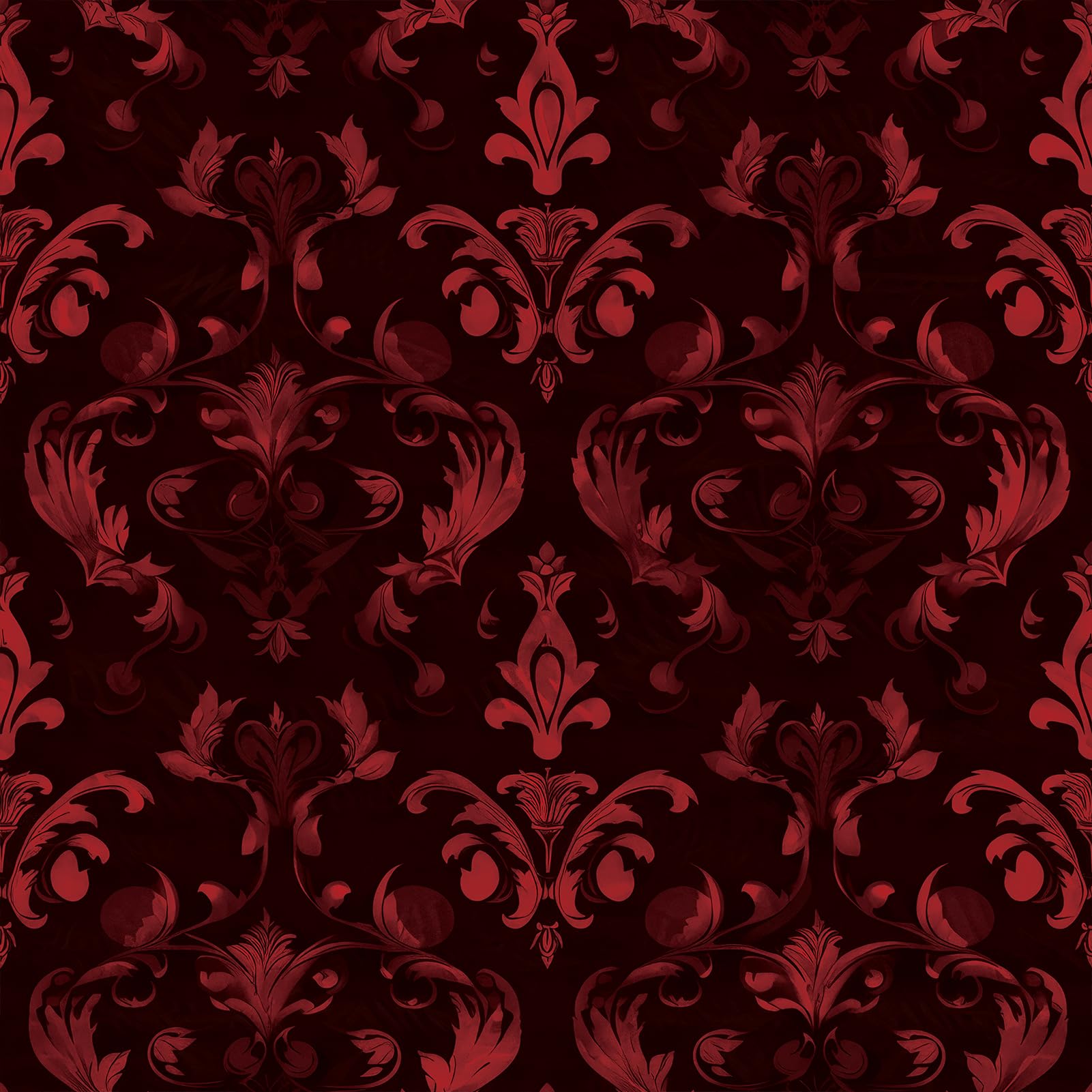 FLFK Vintage Red Gothic wallpaper closeup texture for rich, moody walls.