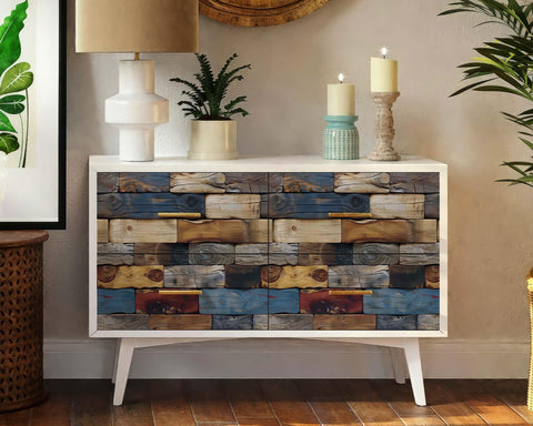 FLFK Wood Bricks wallpaper roll 16x128 size ideal for renters and big projects.