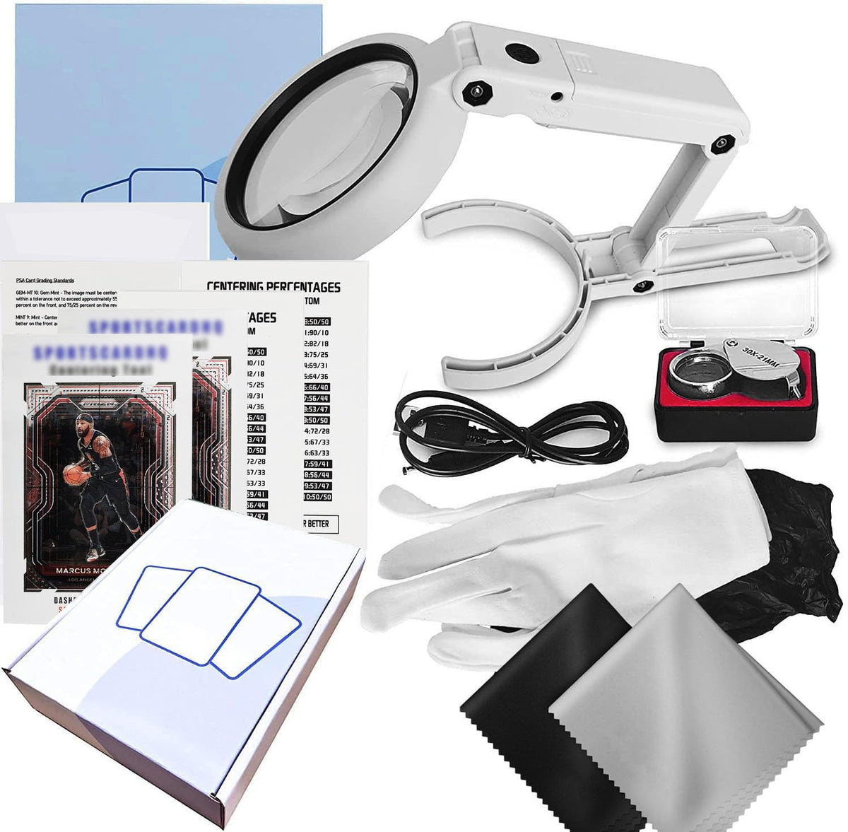 Flinduy card-centering-tool for precise alignment during grading.