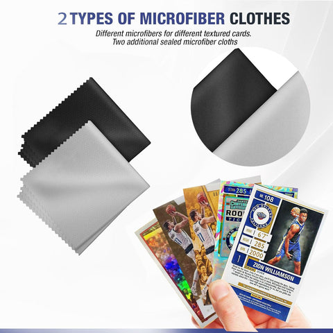 Flinduy microfiber cloths wipe dust for clean card surfaces.
