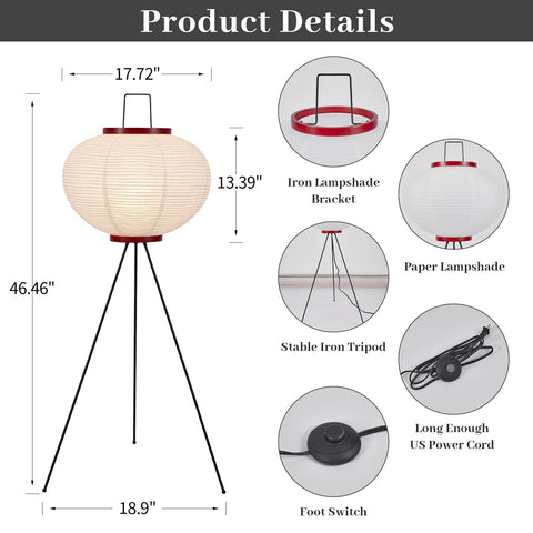 FLIOPIO durable rice paper shade with metal base for lasting decor