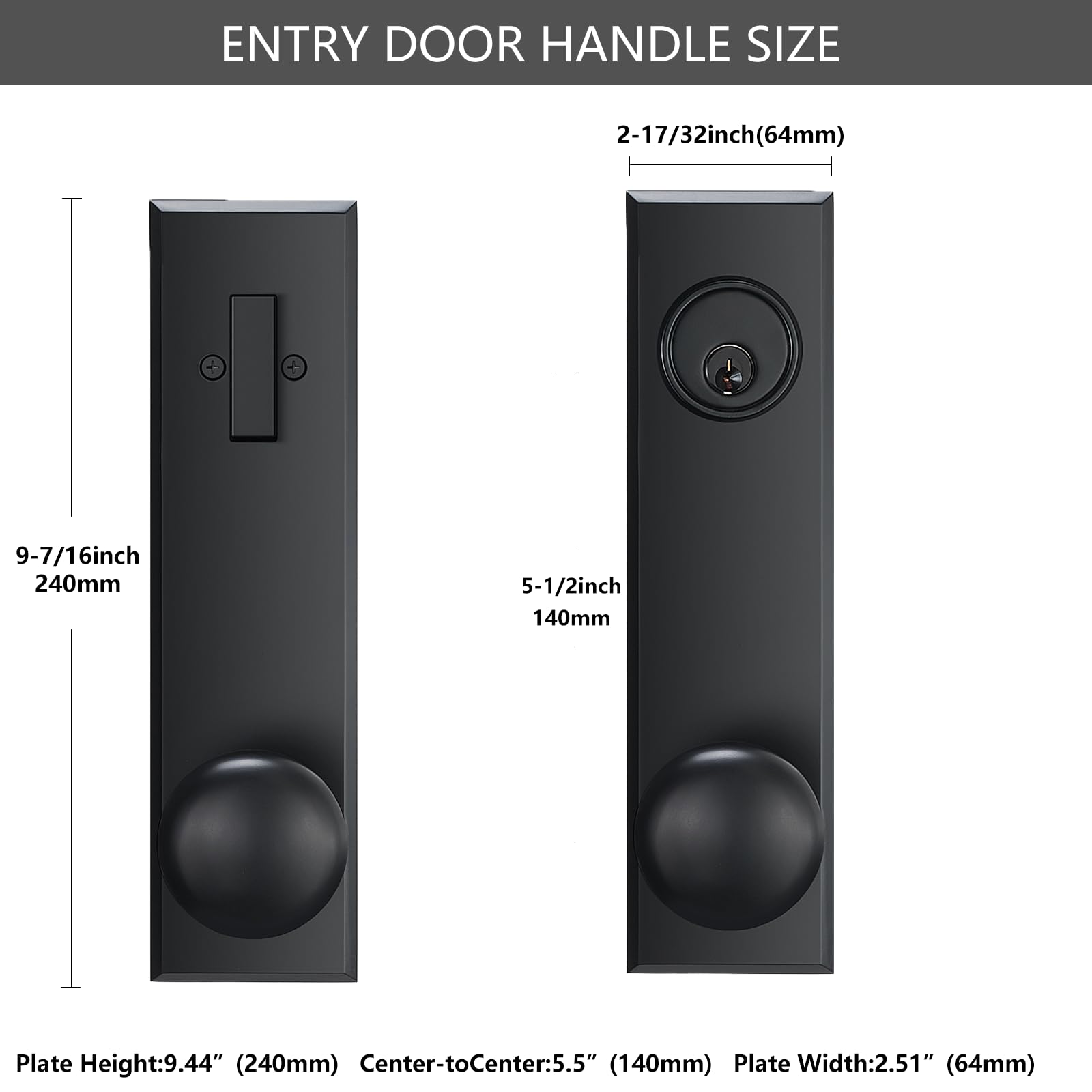FLIRABBIT adjustable latch for 2-3/8 or 2-3/4 backsets.