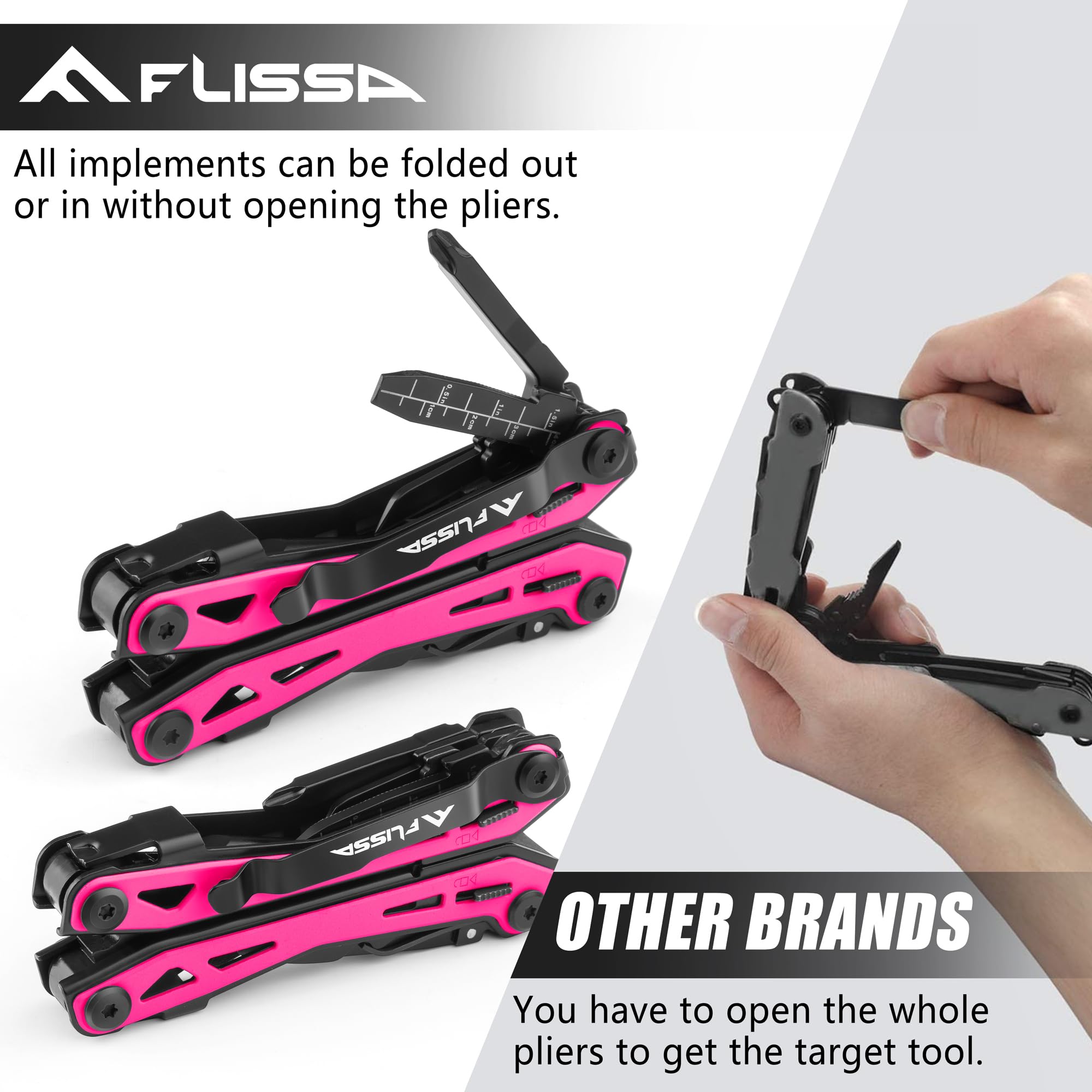 FLISSA pink multitool bottle opener for campsite refreshments