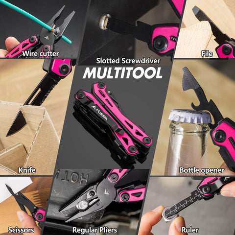 FLISSA pink multitool can opener handy on road trips