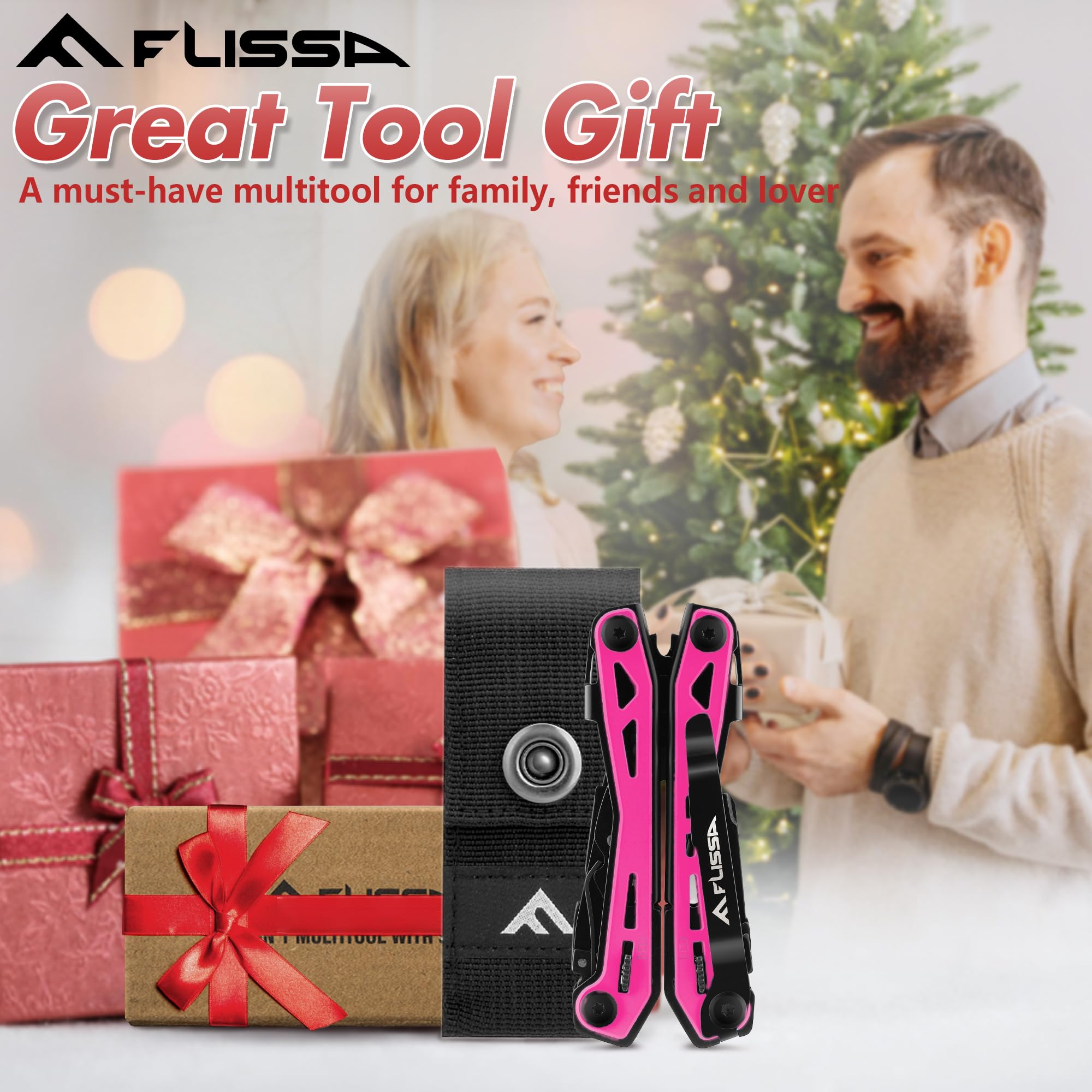 FLISSA pink multitool with Oxford sheath protecting the tool