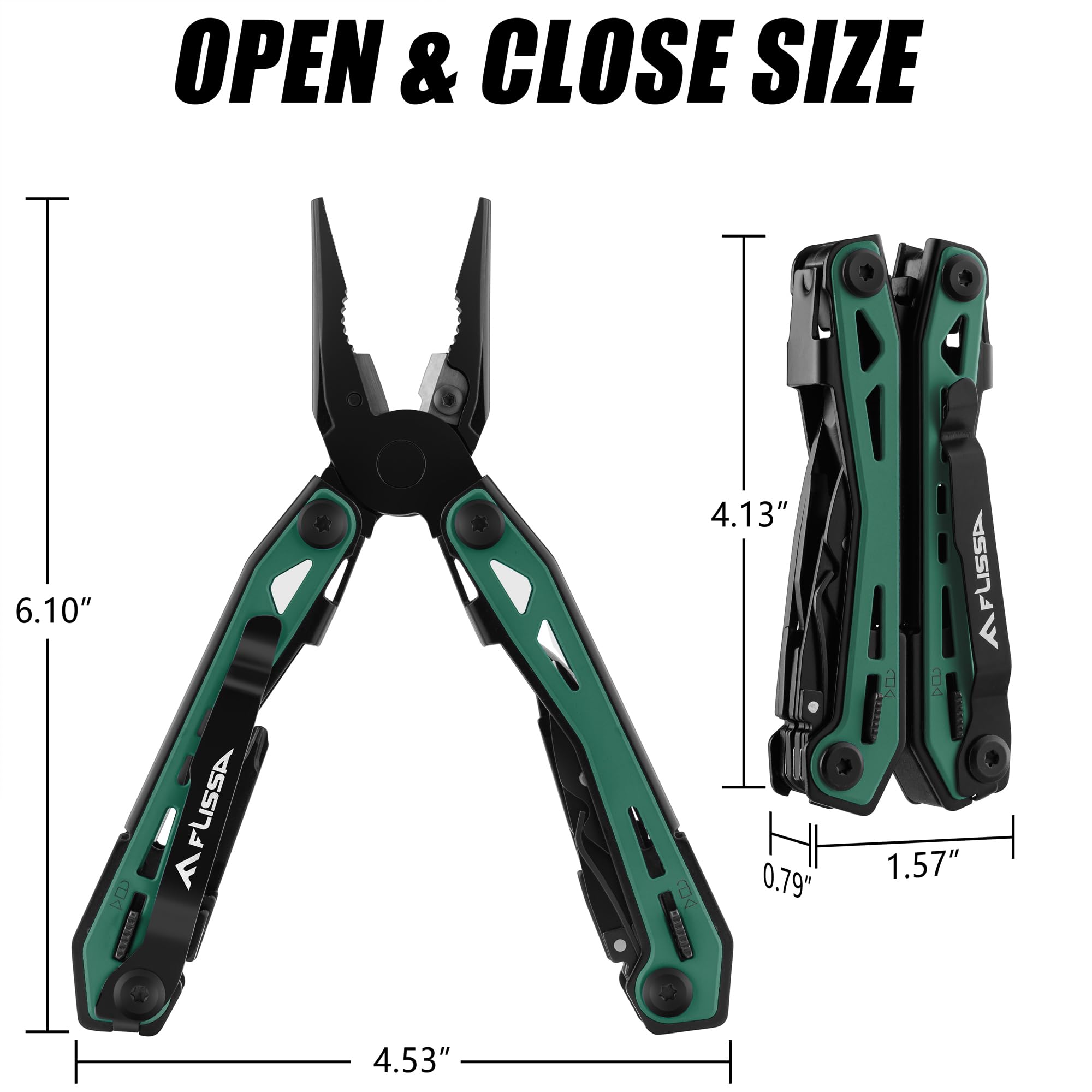 FLISSA edc multi-tool with belt clip ready for secure pocket carry