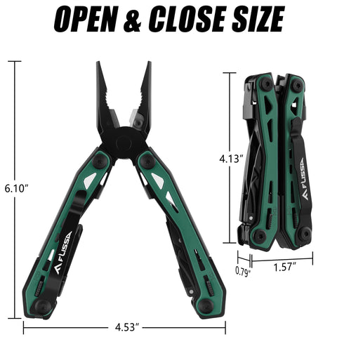 FLISSA edc multi-tool with belt clip ready for secure pocket carry