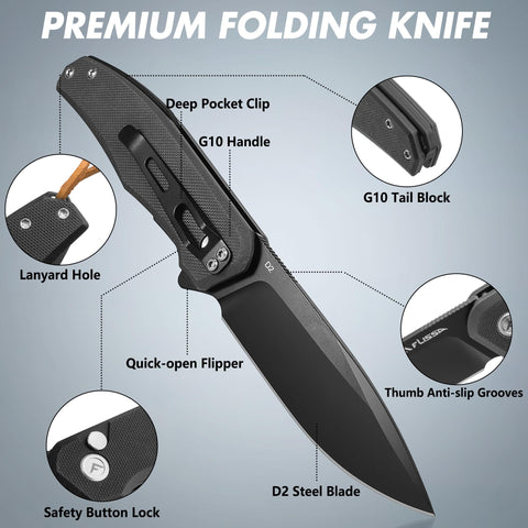 Compact folded form of FLISSA knife fits easily in a pocket
