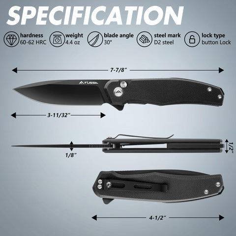 FLISSA knife showing textured G10 handle for secure grip