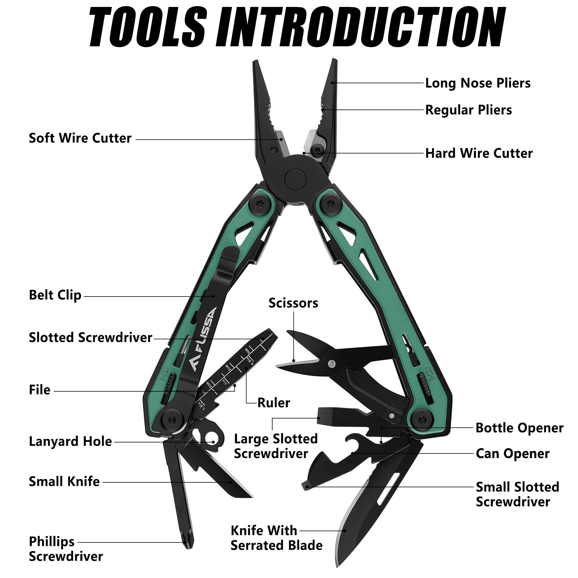 FLISSA knife with serrated blade highlighting cutting versatility
