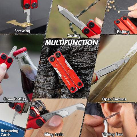 Flissa scissors with knife and screwdriver streamline campsite repairs.