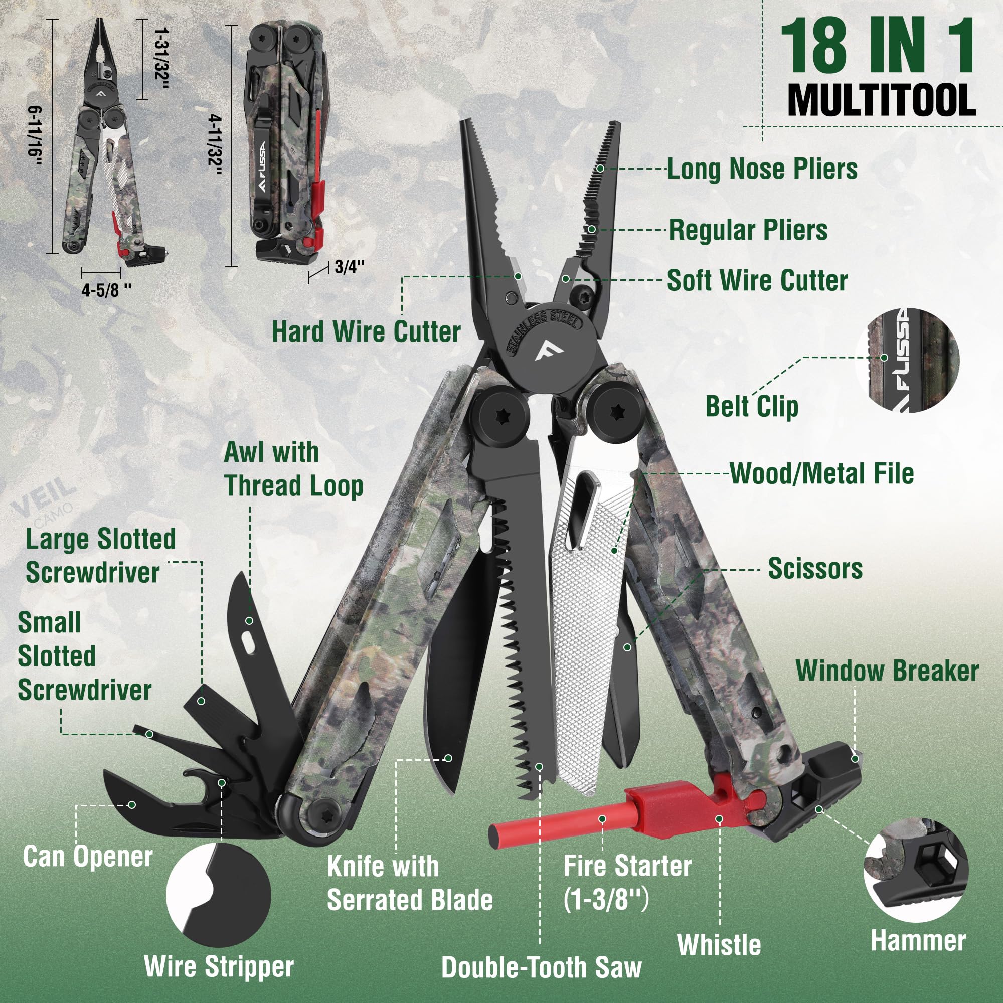 Flissa multitool window breaker for quick, safe escapes when needed.