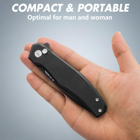 Deep-pocket clip on FLISSA knife secures carry during hikes