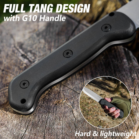 FLISSA knife features secure button and two lanyard holes for safe carry.
