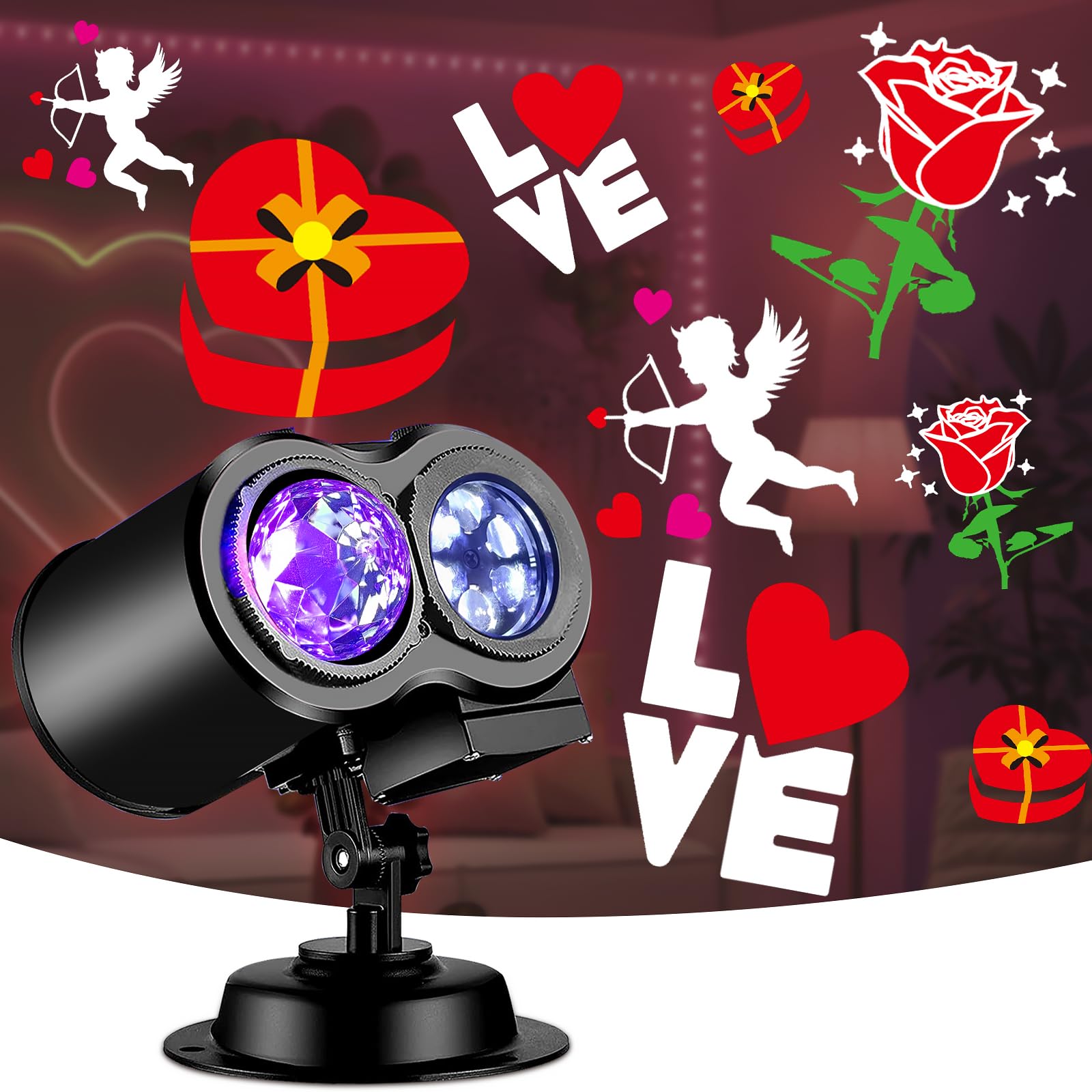 FLITI Brighter Valentine Projector Light shows a crisp outdoor projection for Valentine's decor.