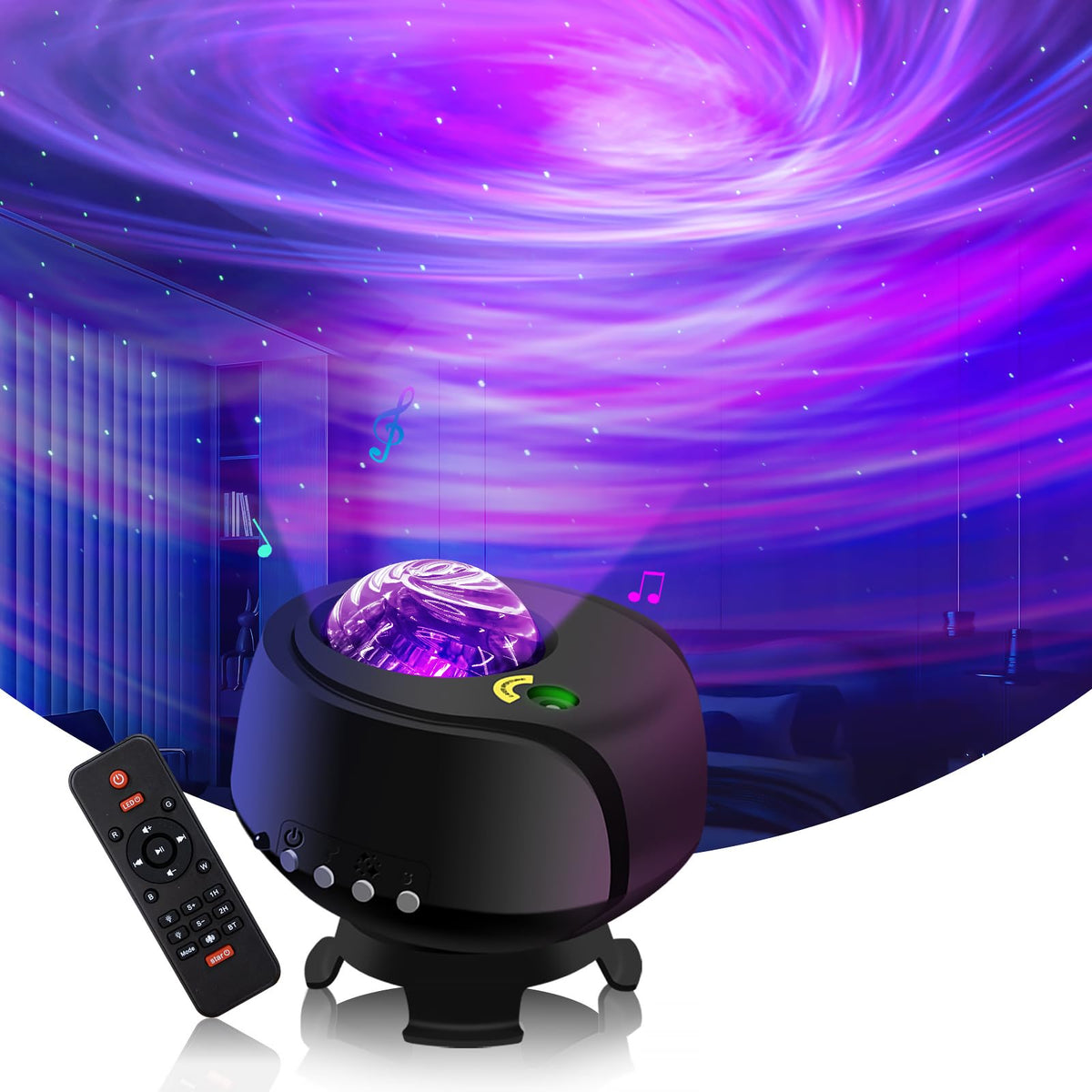 FLITI Star Projector nebula formation fills rooms with immersive space ambiance.