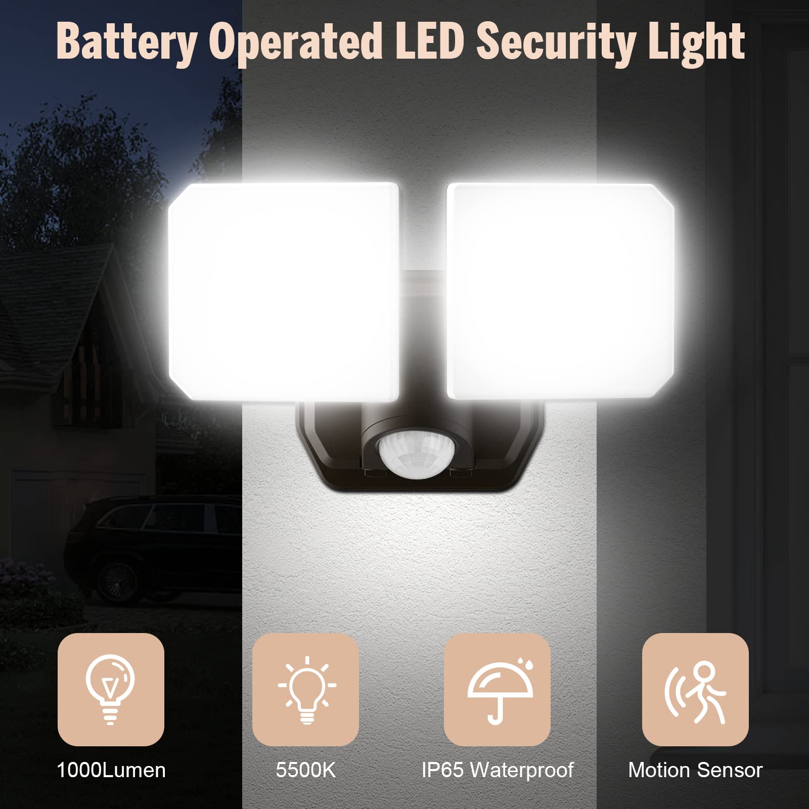 FLITI wireless security light with 160° sensing detects movement for proactive safety