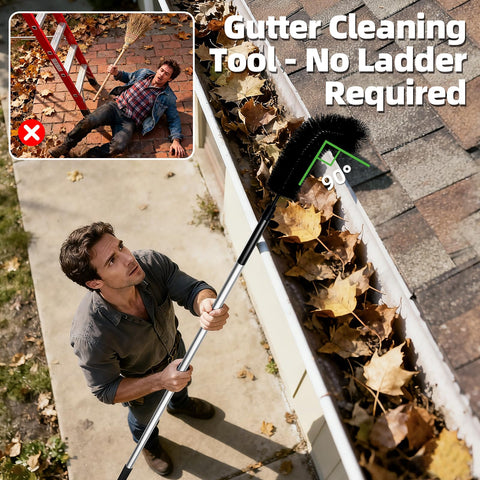 Flizubat stiff brush head tackles stubborn debris for thorough gutter cleaning