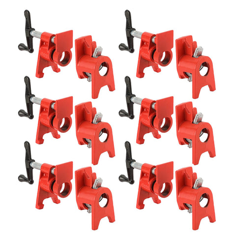 FLKQC wood pipe clamp with foot design provides biaxial stability for glue-ups
