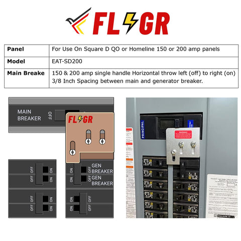 Flngr generator interlock hardware for QO and Homeline panels