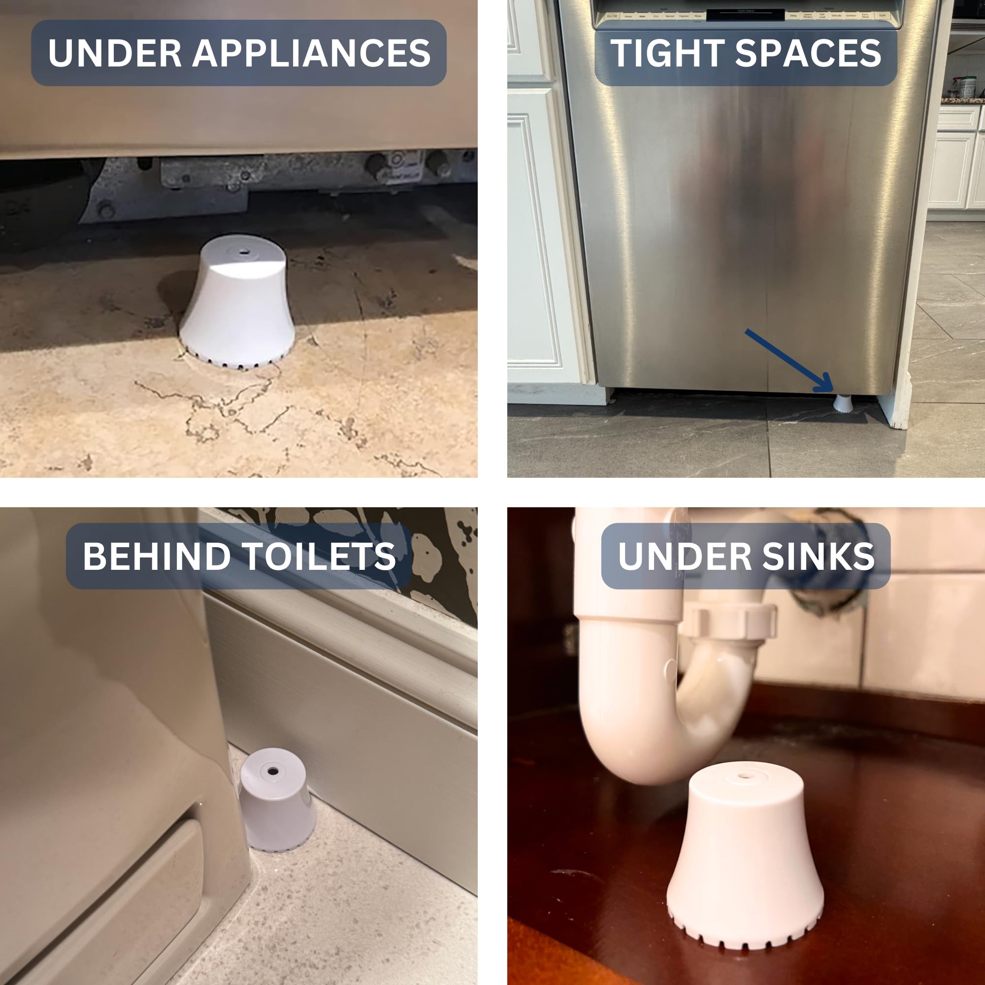 Flood Buzz compact design fits tight spaces under sinks.