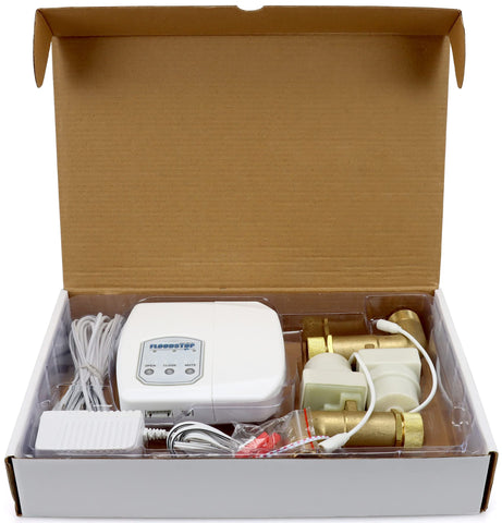 FloodStop brass 3/4-inch 90-degree valves highlight durable plumbing components