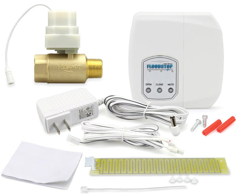 FloodStop water heater leak detector kit alarm display for real-time leak awareness.