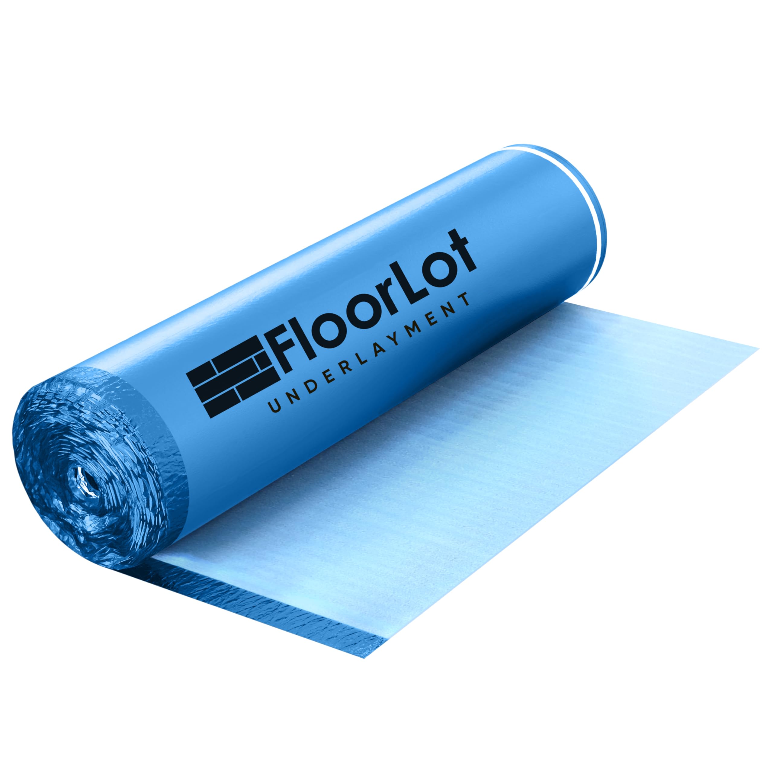 Floorlot BlueStep underlayment with moisture barrier protects floors from subfloor moisture.