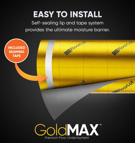 Floorlot GoldMax with grid lines guides precise cuts during installation.