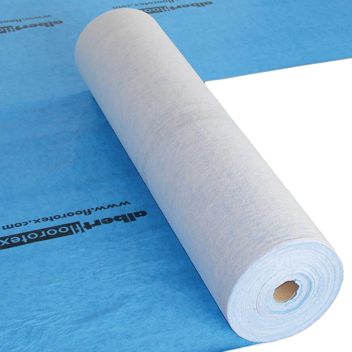 Floorotex Albert Blue roll protecting wooden floors during renovations.